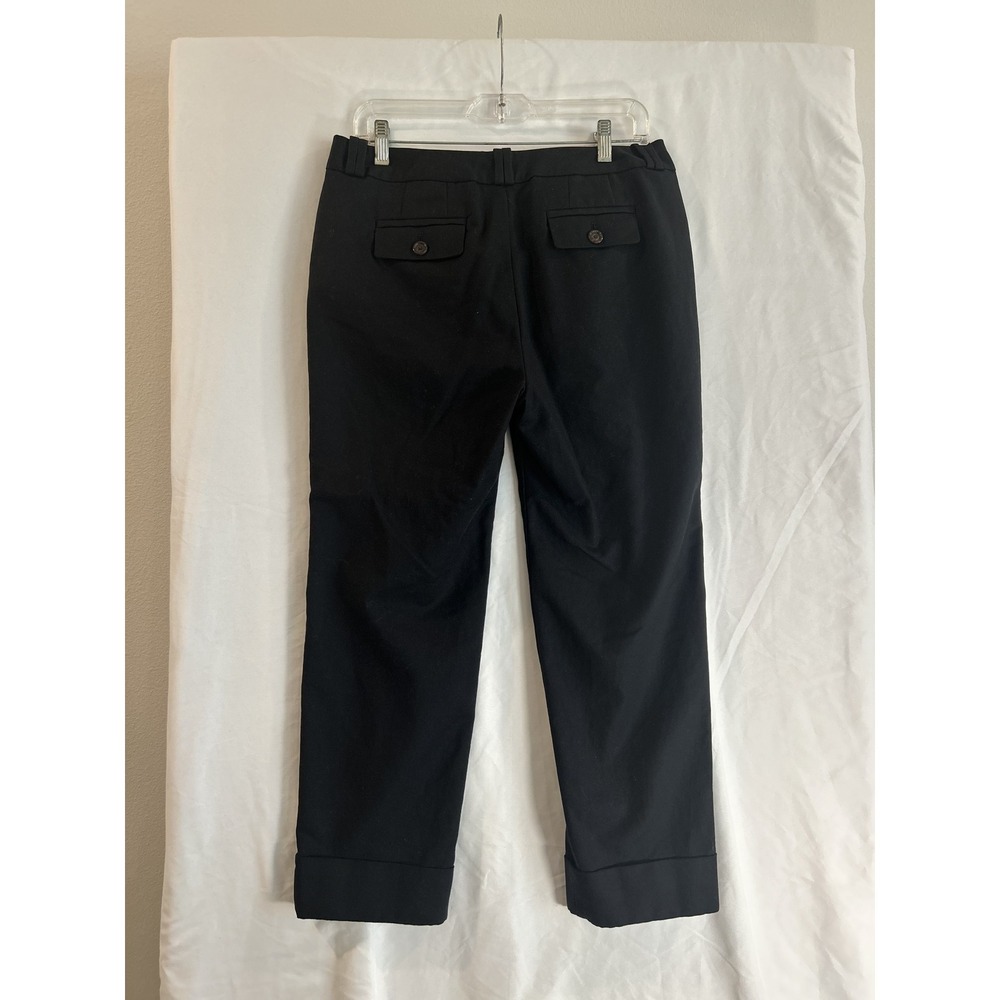 Banana Republic Martin Fit Black Cuffed Stretch Dress Pants Trousers Womens 10